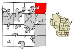 Waukesha County Wisconsin Incorporated and Unincorporated areas Menomonee Falls Highlighted